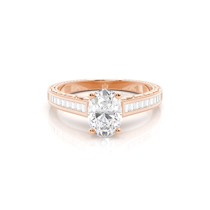 Oval Side Stone Diamond Rings