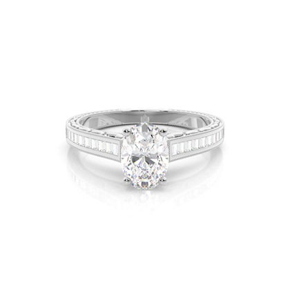 Platinum Side Stone Diamond Engagement Rings