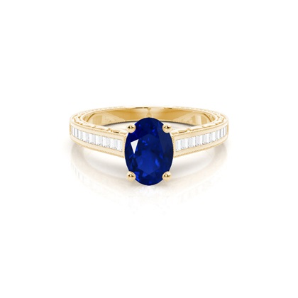 Yellow Gold Gemstone Diamond Engagement Rings
