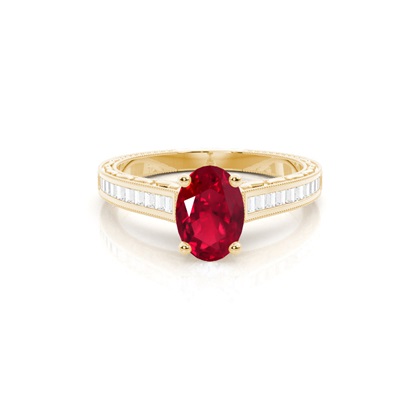 Oval Yellow Gold Diamond Rings Gemstones