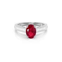 Ovaler Vintage Rubin Verlobungsring