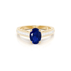Oval Vintage Blue Sapphire Engagement Ring