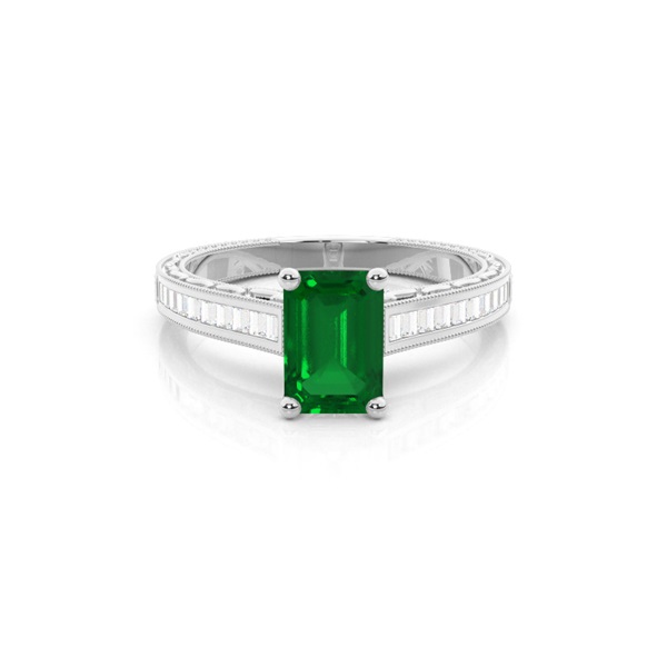 Emerald Vintage Emerald Engagement Ring