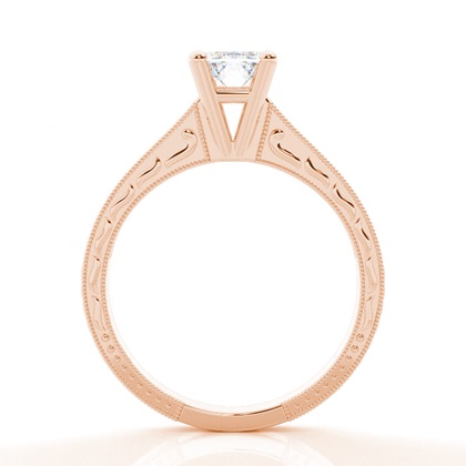 Kulatý vintage zásnubní prsten Moissanite z bílého zlata