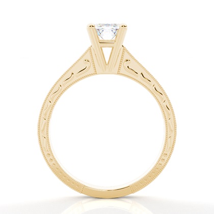 Kulatý vintage zásnubní prsten Moissanite z bílého zlata