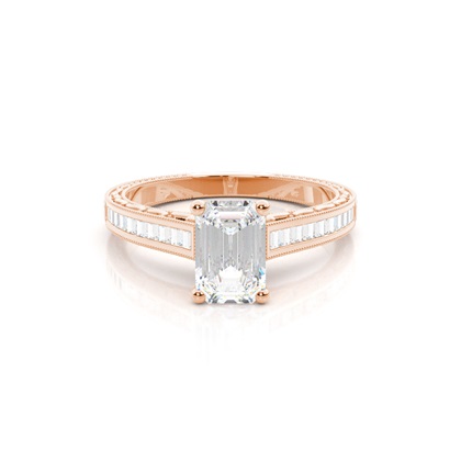 Emerald Vintage Diamond Engagement Rings