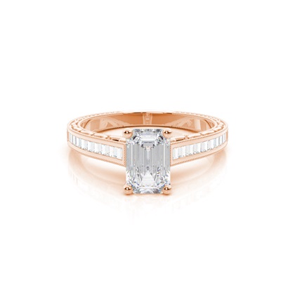 Kulatý vintage zásnubní prsten Moissanite z bílého zlata