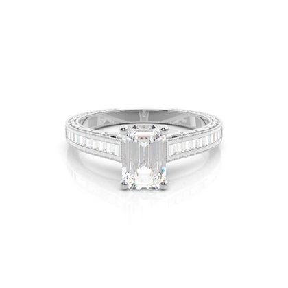 Platinum Side Stone Diamond Engagement Rings