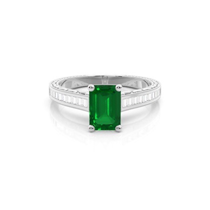 Emerald Vintage Emerald Engagement Ring