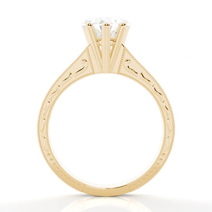 Heart Yellow Gold Side Stone Engagement Rings