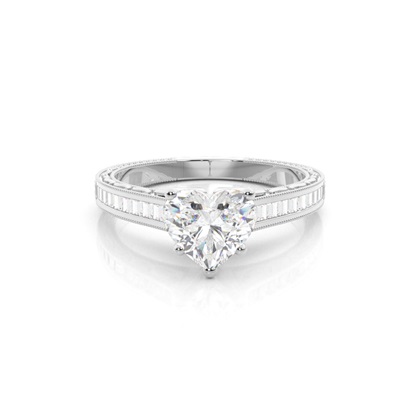 White Gold Side Stone Diamond Rings