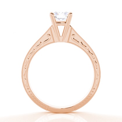 Runder Vintage Moissanite Verlobungsring aus Weißgold