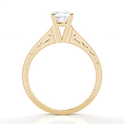 4.00 Carat Yellow Gold Side Stone Engagement Rings