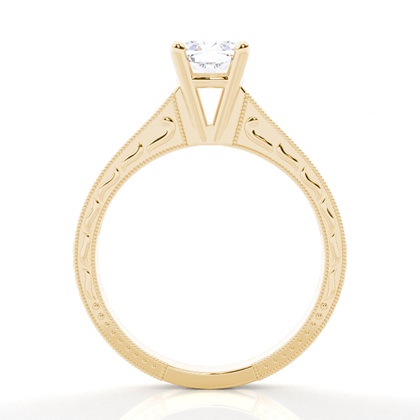 Runder Vintage Moissanite Verlobungsring aus Weißgold