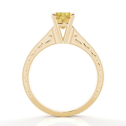 Cushion Yellow Gold Diamond Engagement Rings