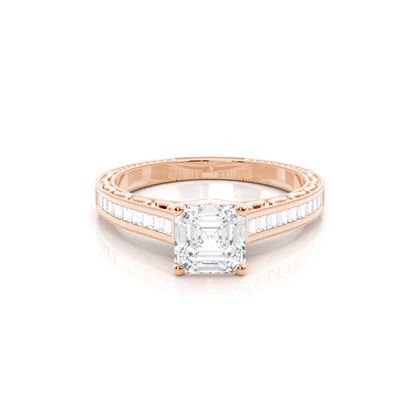 Asscher Vintage Diamond Engagement Rings