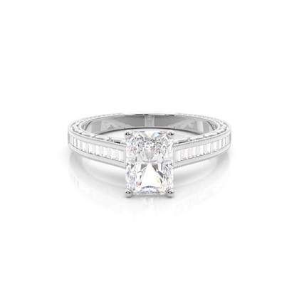 Platinum Side Stone Diamond Engagement Rings