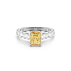 Gelber Diamant Seitenstein Vintage Verlobungsring