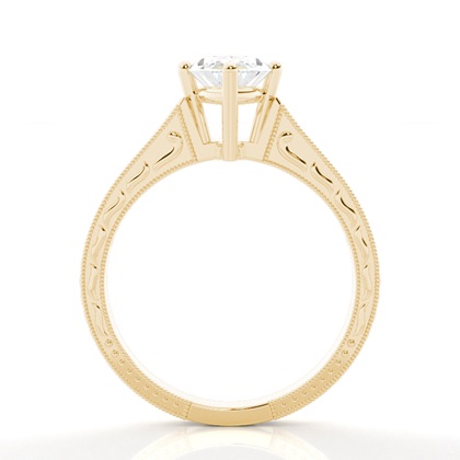 White Gold Heart Vintage Diamond Engagement Ring