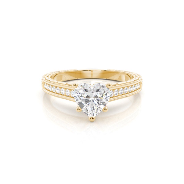 White Gold Heart Vintage Diamond Engagement Ring
