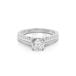 4 Prong Setting Large Studded Engagement Ring