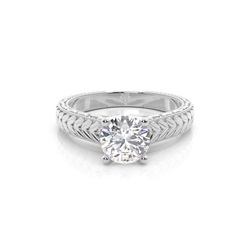 Yellow Gold Princess Vintage Diamond Engagement Ring