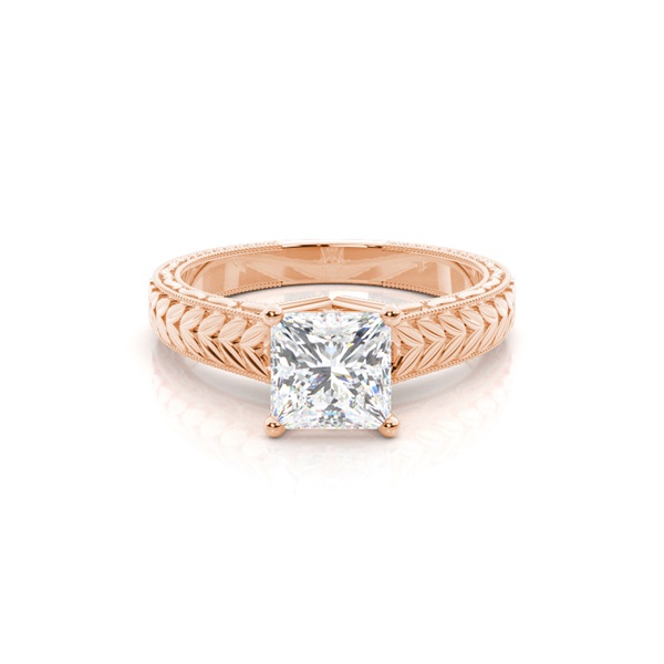 Yellow Gold Princess Vintage Diamond Engagement Ring