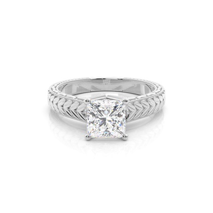 Yellow Gold Princess Vintage Diamond Engagement Ring