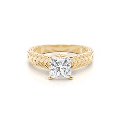 Yellow Gold Princess Vintage Diamond Engagement Ring