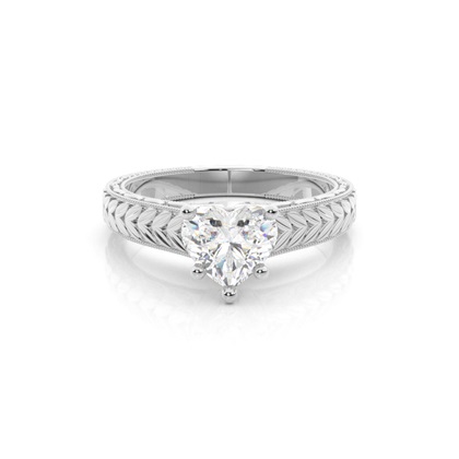 Heart Vintage Diamond Engagement Rings