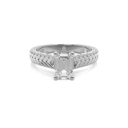 Emerald Vintage Diamond Engagement Rings