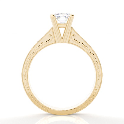 Rose Gold Princess Vintage diamantový zásnubní prsten