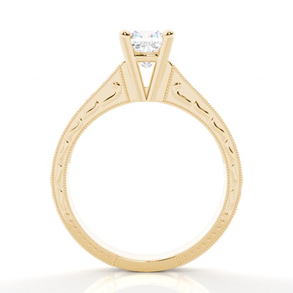 Rose Gold Princess Vintage diamantový zásnubní prsten