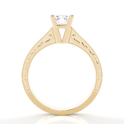 Rose Gold Princess Vintage diamantový zásnubní prsten