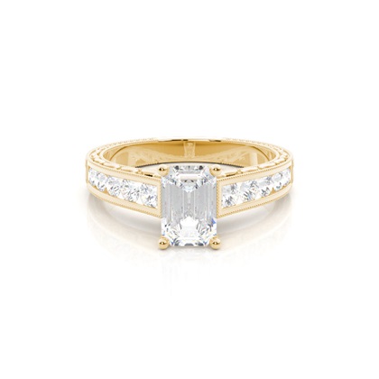 Rose Gold Princess Vintage diamantový zásnubní prsten