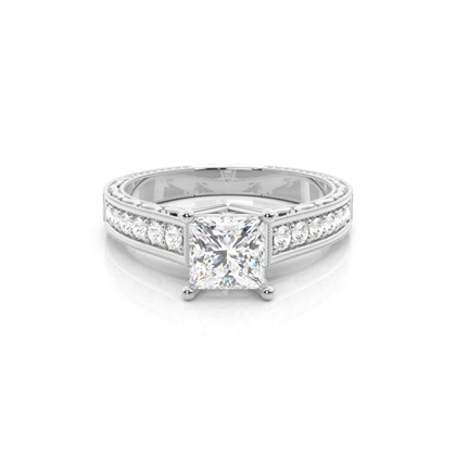Princess Vintage Diamond Engagement Rings