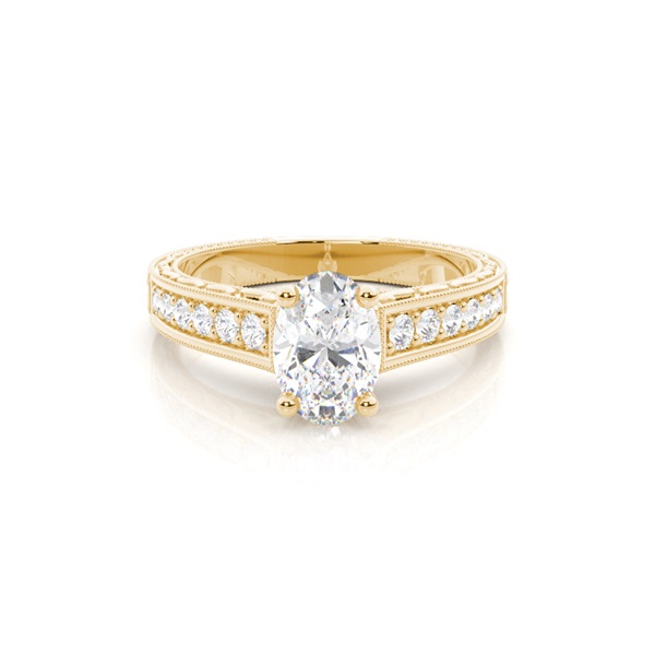 4 Prong Setting Large Studded Engagement Ring