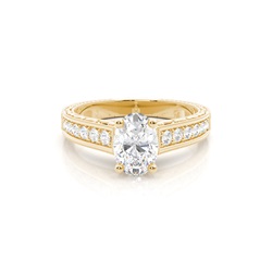 4 Prong Setting Large Studded Engagement Ring