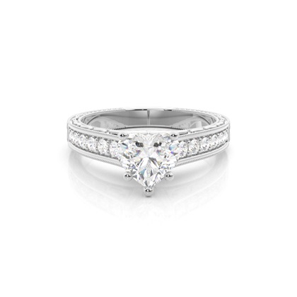 Heart Side Stone Diamond Rings