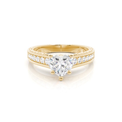 Yellow Gold Side Stone Diamond Rings
