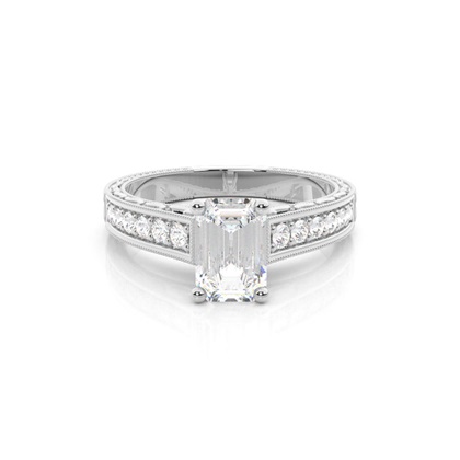 Emerald Vintage Diamond Engagement Rings