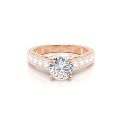 White Gold Round Vintage Diamond Engagement Ring