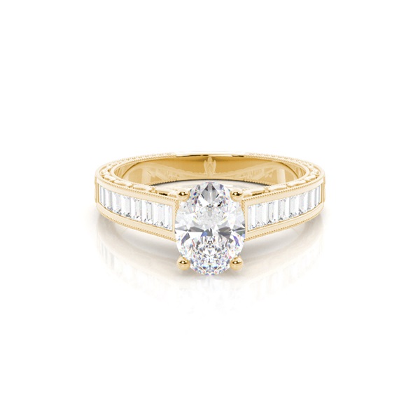 Rose Gold Oval Vintage Diamond Engagement Ring