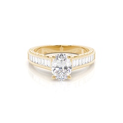 Rose Gold Oval Vintage Diamond Engagement Ring