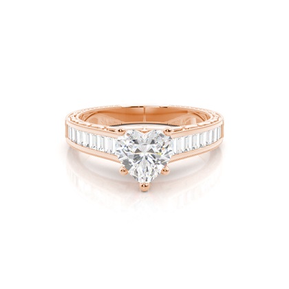 Heart Vintage Diamond Engagement Rings