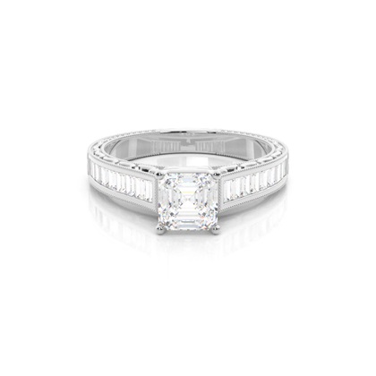 Asscher Weißgold Diamantringe