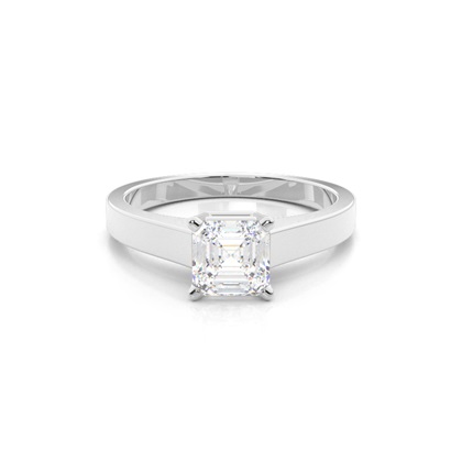 Asscher Solitaire Diamond Rings