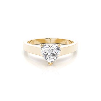 Heart Yellow Gold Solitaire Diamond Engagement Rings
