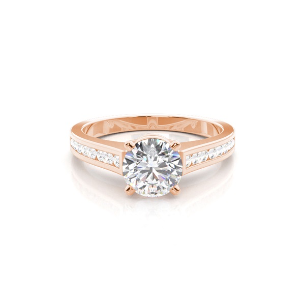 4 Prong Setting Medium Side Stone Engagement Ring