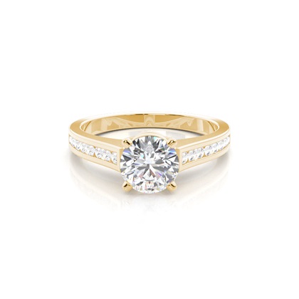 Yellow Gold Side Stone Diamond Rings